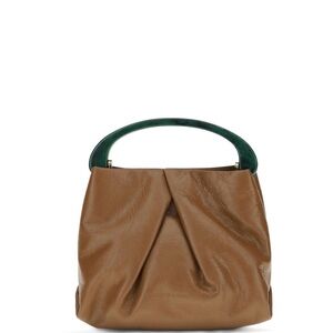 Dries Van Noten Tan Bag with Green Handle